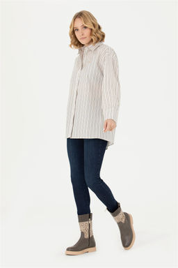 U. S. Polo Assn Женская рубашка с длинным рукавом Stone - U.s. polo assn фото 4