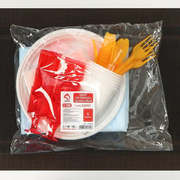 Набор одноразовой посуды Доляна На природу, 6 персон, скатерть, тарелки, стаканы 200 мл, рюмки 100 мл, вилки, ножи, салфетки  фото 14