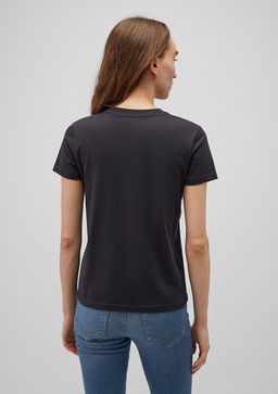 Kelebek Bask?l? Antrasit Tisort - Mavi фото 4