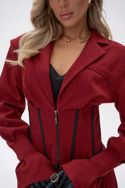 Пиджак  корсет Джуди (бордовый) - Эльза фото 5