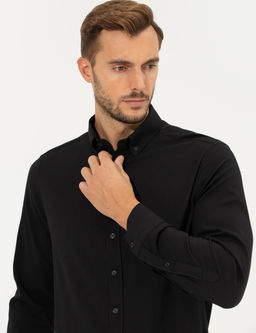 Siyah Slim Fit Uzun Kollu G_mlek