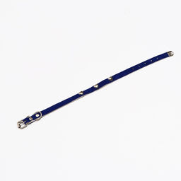 Ошейник бархатистый с сердечками, 32 х 1 см, ОШ 23-29, текстиль и кожзам, синий - Пижон фото 3