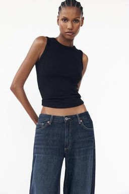 RELAXED FIT FOLD-UP LOW-RISE JEANS - Zara фото 12
