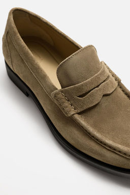 LEATHER PENNY STRAP LOAFERS - Zara фото 4
