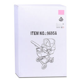 Коляска для кукол металлическая, регулируемая ручка, с корзиной, цвет розово-бородовый