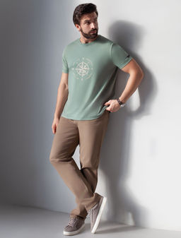 Футболка базовая полуприлегающая из премиального хлопка с принтом - Vilatte фото 5