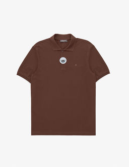 Koyu Kahverengi Regular Fit %100 Pamuk K_vr_lmaz D__meli Polo Yaka Basic Ti__rt