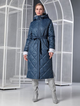 25312 Пальто дем. двустороннее синий/серый