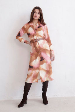 Платье-рубашка с английским воротником принт - Martichelli фото 266