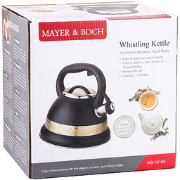 29168 Чайник 3л со свистком нерж MB (х12) - Mayer&boch фото 4
