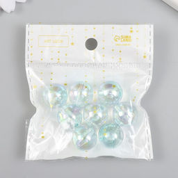 Бусины для творчества пластик Шарик. Мыльный пузырь d=1,6 см набор 8 шт - Арт узор фото 3