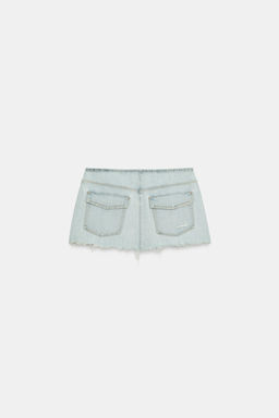 FALDA MINI DENIM TRF ROTOS / Azul - Zara фото 4