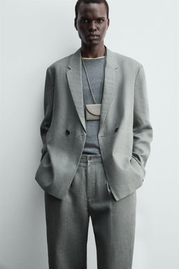 DOUBLE-BREASTED 100% LINEN SUIT BLAZER - Zara фото 6