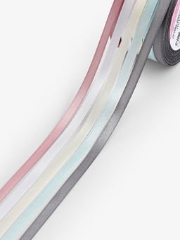 Набор лент атласных (5шт) 6мм*25±1ярд(23м±1м) №01/13/64/135/180 пастель АУ