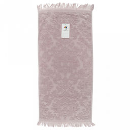 Полотенце махровое "Вензель" 34х75см, хлопок 100%, с бахромой, светло-сиреневый (Китай)