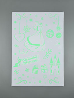 Наклейки интерьерные «Новогодние», со светящимся слоем, 35×50 см, 2 листа