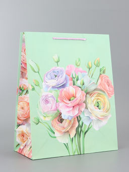 Цена за 2 шт. Пакет подарочный ламинированный вертикальный «Цветочный вальс», 26×12×32 см