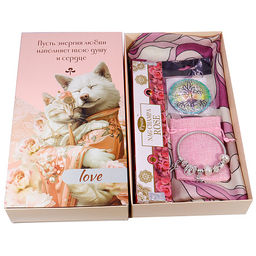 Набор для любимых женщин Шарф, браслет в мешочке, благовоние, подставка
