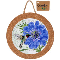 Подставка керамическая 19см "Цветок с птичкой"