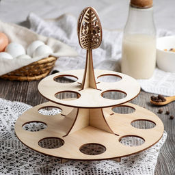 Подставка для яиц пасхальная, 2-х ярусная, 12 ячеек, 23,5?23,5?20 см - Доляна фото 2