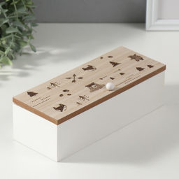 Шкатулка для чая с делениями «Лесные звери», дерево, 23×9×8.3 см