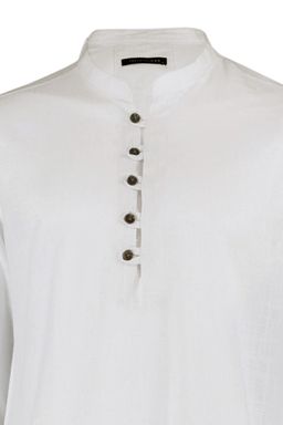 TRENDYOL MAN Mavi Slim Fit Yar?m Patl? Dugmeli Hakim Yaka Keten Gorunumlu Gomlek TMNSS20GO0097 - Trendyolmilla фото 13