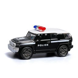 Чёрная инерционная машинка полицейская с белой крышей die-cast , 1:32