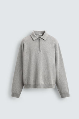 KNIT QUARTER-ZIP POLO SHIRT - Zara фото 8