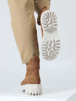 Ботинки 228.V.466be. светло-коричневый замша/Байка