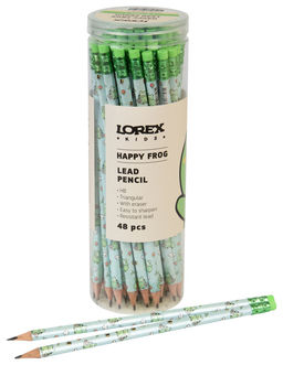 Цена за 10 шт. Карандаш чернографитный деревянный LOREX KIDS V-TYPE HAPPY FROG НВ с ластиком, заточенный,...