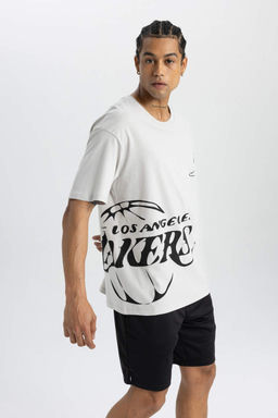 DeFactoFit Футболка свободного кроя с круглым вырезом и короткими рукавами NBA Los Angeles Lakers