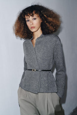 100% WOOL BELTED CARDIGAN - Zara фото 2