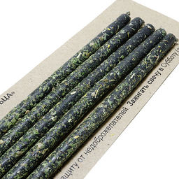 Свеча воск Травы ЗЕРКАЛЬНАЯ ЗАЩИТА ОТ ПОРЧИ И НЕГАТИВНЫХ ЭНЕРГИЙ зверобой, полынь, крап уп 5шт 16см