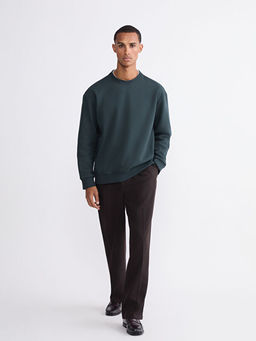 Bisiklet Yaka Erkek Kal?n Sweatshirt