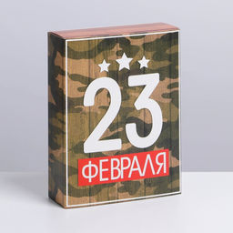 Цена за 5 шт. Коробка кондитерская, упаковка, «23 февраля», 20 х 15 х 5 см