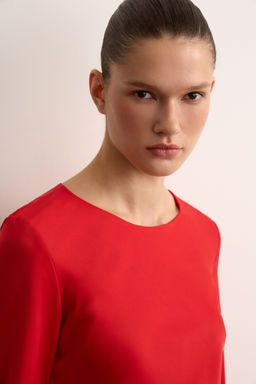 Платье из атласа расклешенного силуэта - Mollis фото 4