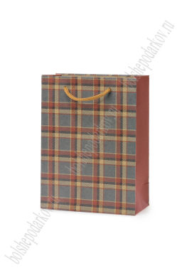Пакет крафтовый с рисунком "Клетка" 15*20*7 см (12 шт) SF-7170, №3