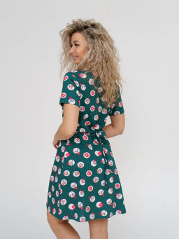 Халат женский, цвет зеленый красный