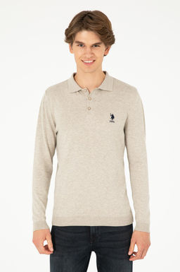Erkek Slim Fit Polo Yaka Ta_ Melanj Basic Kazak