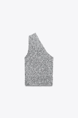 ASYMMETRIC SEQUIN TOP - Zara фото 7