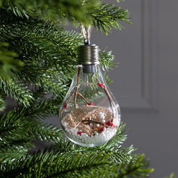 Ёлочный шар Новый год, 5 LED, от батареек, свечение белое - Luazon lighting фото 2