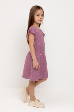 КР 5792-1/темная орхидея,сердечки платье для дев