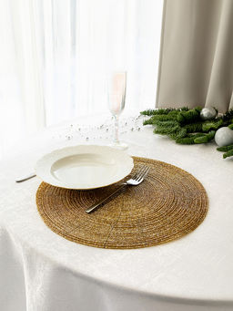 Салфетка сервировочная D35 золотой бисер