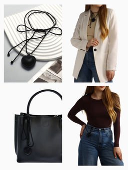 Чокер/кулон на шнурке Сердечко кожа, трансформер, цвет чёрный, 150 см