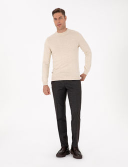 Krem Melanj Slim Fit _eyrek Yaka Basic Triko Kazak - Pierre cardin фото 4