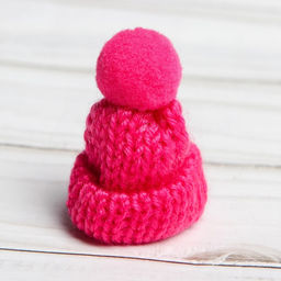 Шапка для игрушек вязаная с помпоном, набор 5 шт., цвет розовый - Simaland фото 2