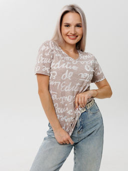 Футболка женская Ф-48 (деворе) Хаки