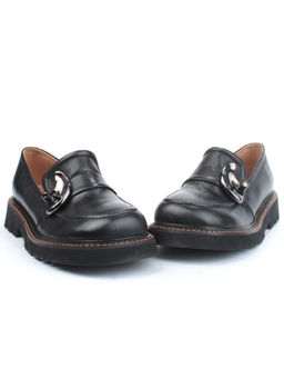 03-DYX02-4 BLACK Лоферы женские (натуральная кожа)