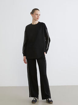 Bisiklet Yaka Oversize Kad?n Sweatshirt Tunik