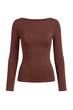 Kahverengi Yumusak Dokulu Kay?k Yaka Triko Kazak TWOAW26KZ00293